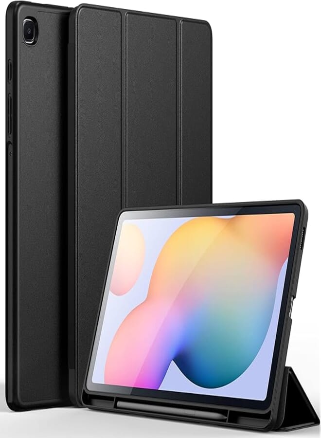 CACOE Case for Samsung Galaxy S6 Lite Tablet with Pencil Holder(SM-P620N/ P625N/ P610N/ P613N/ P615N/ P619N), Cover for Galaxy S6 Lite 10.4 inch 2024/2022/2020, Black